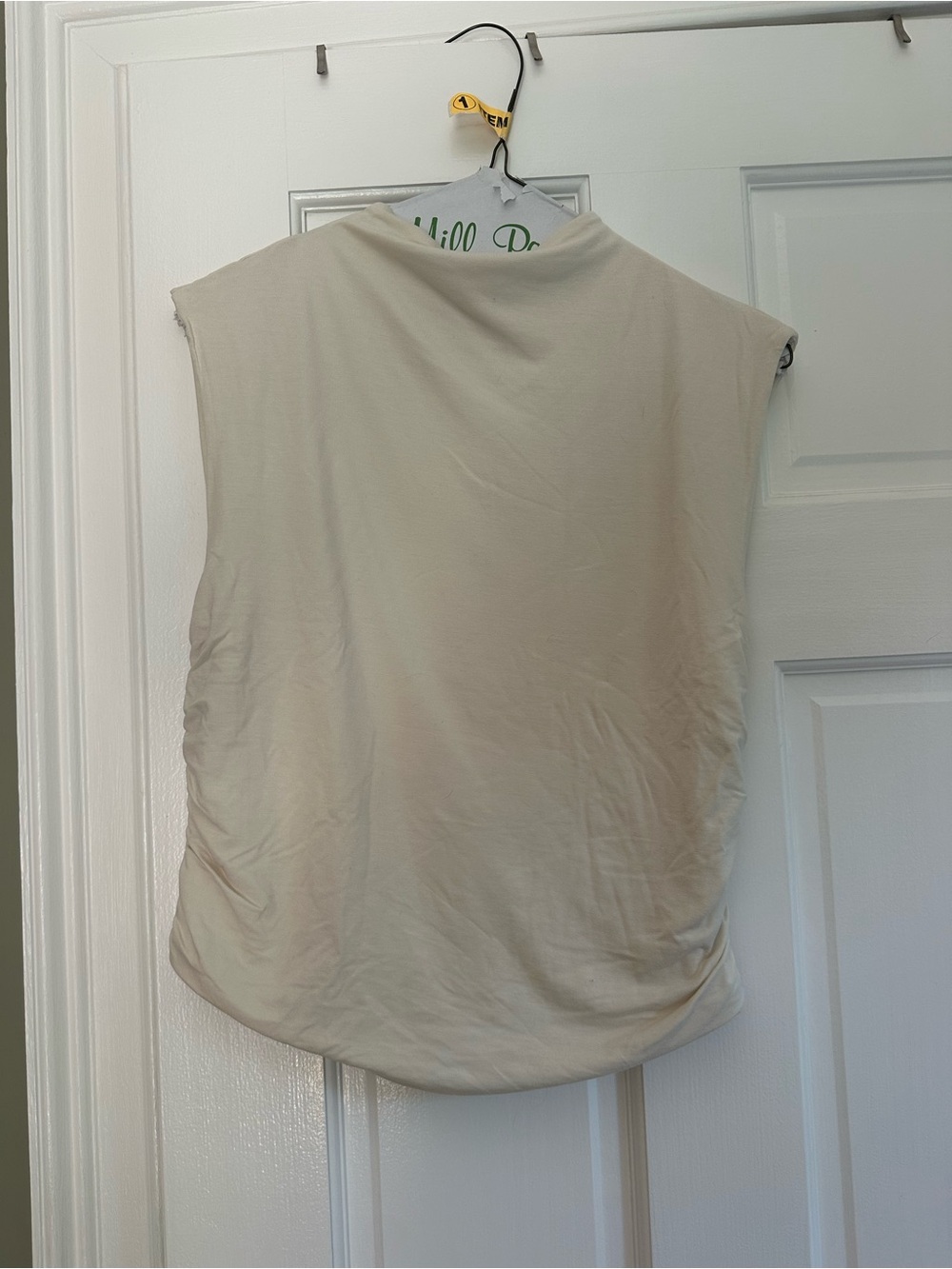 a new day Cream Sleeveless Draped Tank Top